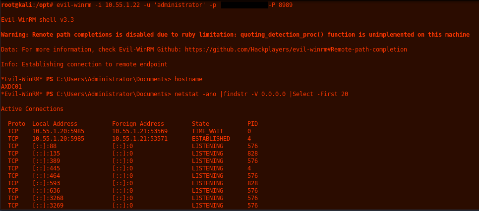 evil winrm tunnel example
