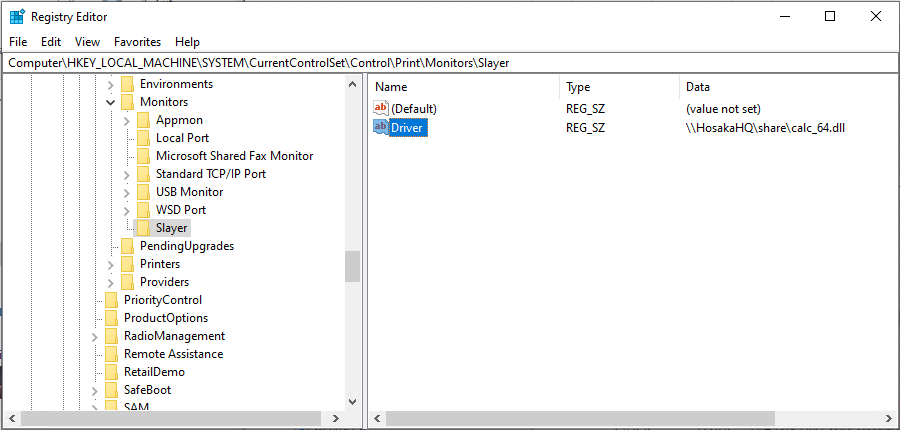 Port Monitor UNC share