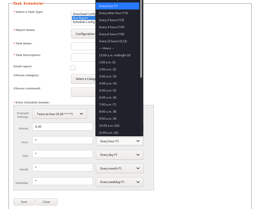 rconfig cron gui